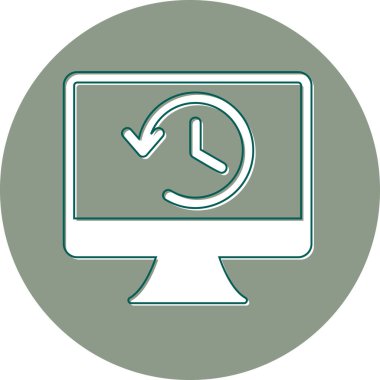 Bilgisayar Tarihi. Web simgesi basit illüstrasyon