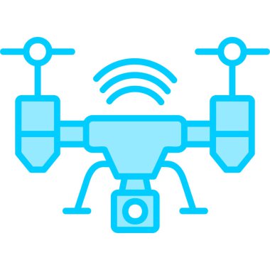 Drone simgesi, vektör illüstrasyonu basit tasarım