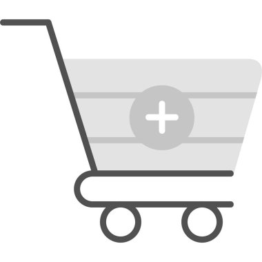 Alışveriş arabası simgesi, vektör illüstrasyonu