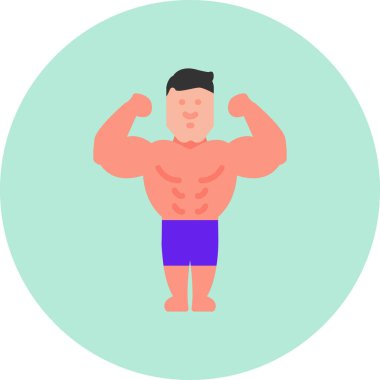 Vücut geliştirici. Web simgesi basit illüstrasyon