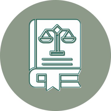 Hukuk kitabı simgesi, modern tasarım illüstrasyonu