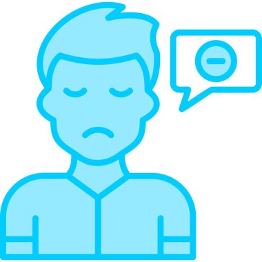 Negatif düşünce, modern simge, vektör illüstrasyonu 