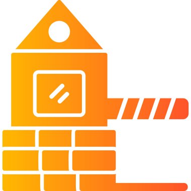 Askeri Bariyer Ağ simgesi basit illüstrasyon