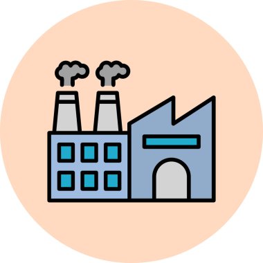 Fabrika. Web simgesi basit illüstrasyon