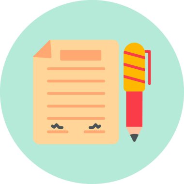 Contract icon, vector illustration simple design