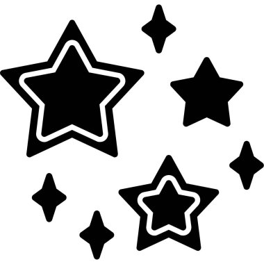 Yıldız simgesi. siyah ve beyaz resimleme.