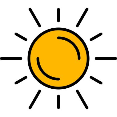 Güneş simgesinin vektör illüstrasyonu 