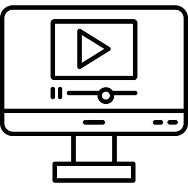 video. Web simgesi basit illüstrasyon