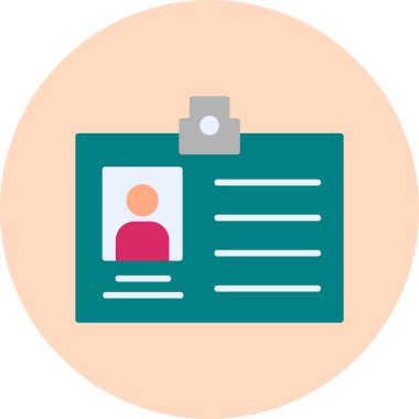 Kimlik Kartı, kişisel ve ticari kullanım için basit illüstrasyon simgesi 