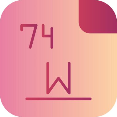 74 Tungsten Kimyasal element, Mendeleev Periyodik Tablo simgesi 