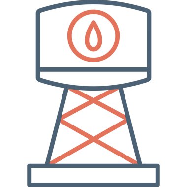 Su tankı. Web simgesi basit illüstrasyon