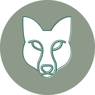 fox face çizgisi vektör simgesi