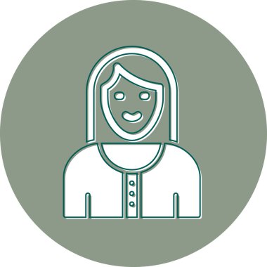 Web Page female internet user, graphic woman logo, simple icon 