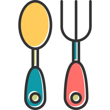 Bebek çatal bıçak takımı. Web simgesi basit tasarım 