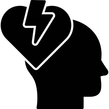 Kırık kalp ikonu, modern tasarım çizimi