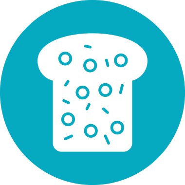 Tam buğday ekmeği modern ikon, vektör illüstrasyonu