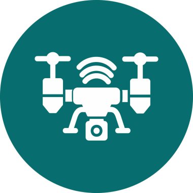 Drone simgesi, vektör illüstrasyonu basit tasarım