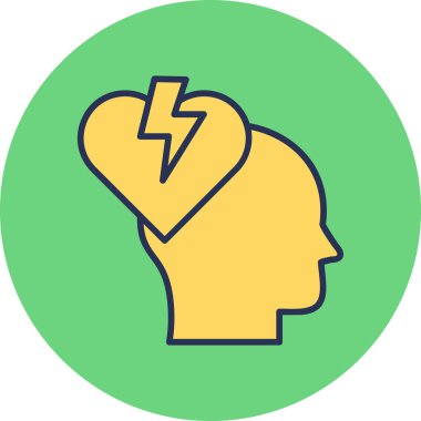 Kırık kalp ikonu, modern tasarım çizimi