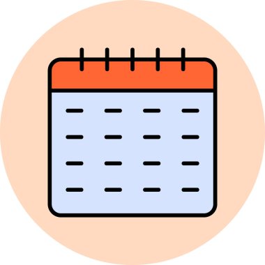 Takvim simgesi, vektör illüstrasyonu basit tasarım