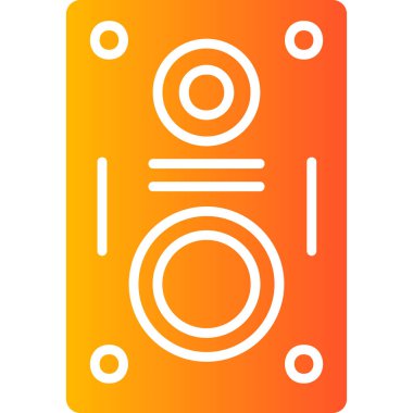 Müziği. Web simgesi basit bir illüstrasyon. Konuşmacı 