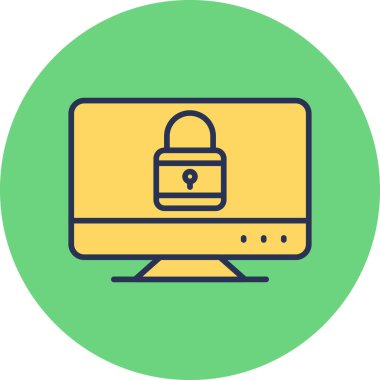 Güvenlik. Web simgesi basit bir illüstrasyon. Ekranı Kilitle