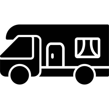 Karavan karavan web simgesi basit illüstrasyon