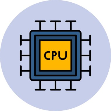 microprocessor icon, vector illustration simple design