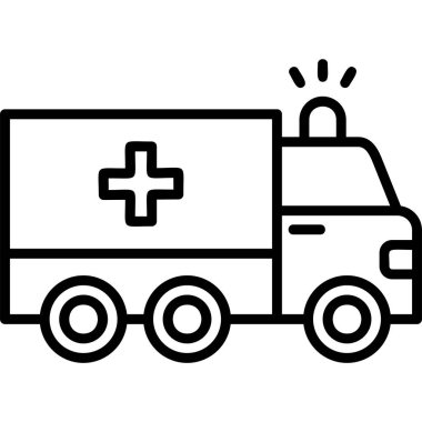 Ambulans. Web simgesi basit illüstrasyon