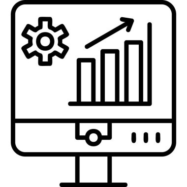 Çizelge ve pazar analizi, yönetim grafiği. Basit web illüstrasyonu