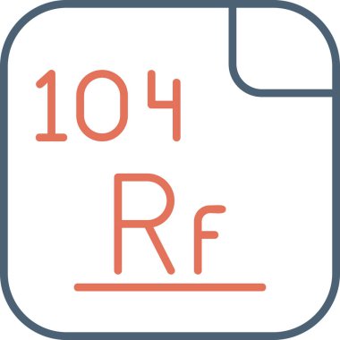 Rutherfordium ikon vektör illüstrasyonu