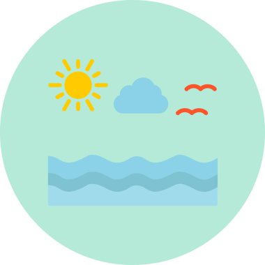 Deniz. Web simgesi basit illüstrasyon