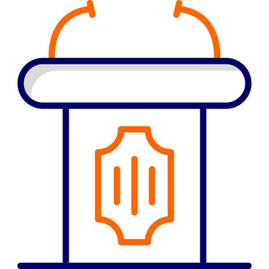 Podyum. Web simgesi basit bir illüstrasyon. Tribün simgesi