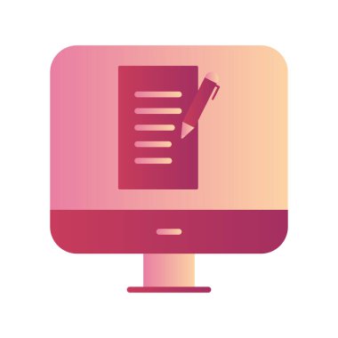 Computer Copywriting. web icon simple illustration