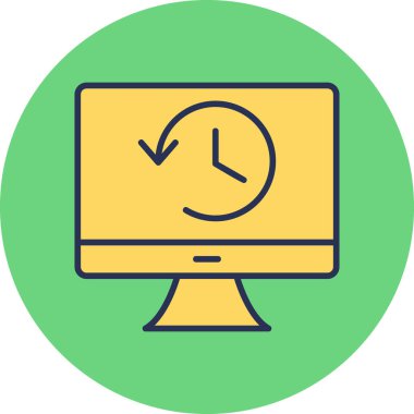 Bilgisayar Tarihi. Web simgesi basit illüstrasyon