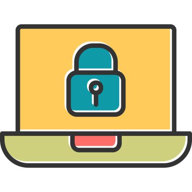 Kilit. Web simgesi basit illüstrasyon