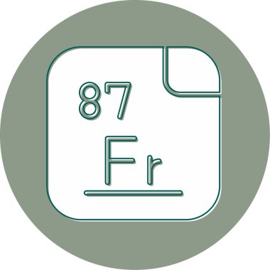 Fransiyum, kimyasal element, web basit illüstrasyon