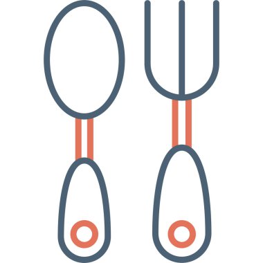 Bebek çatal bıçak takımı. Web simgesi basit tasarım 