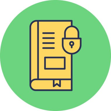 Güvenli kitap simgesi, modern tasarım illüstrasyonu