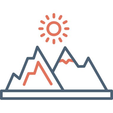 Dağ. Web simgesi basit illüstrasyon