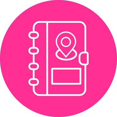 Address Book with Location pin. web icon simple illustration