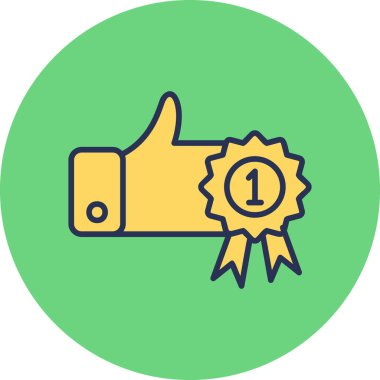 Birinci Ödül simgesi, vektör illüstrasyonu