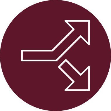 Yol web simgesini böl basit tasarım