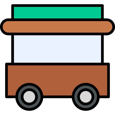 Yemek arabası. Web simgesi basit illüstrasyon