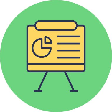 İş sunum simgesi vektör illüstrasyonu