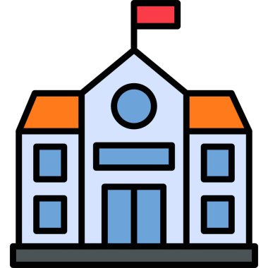 Bina. Web simgesi basit illüstrasyon