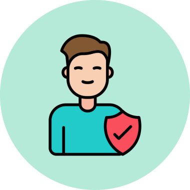 man with shield icon. vector illustration
