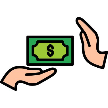 Rüşvet reddi modern ikon vektör illüstrasyonu