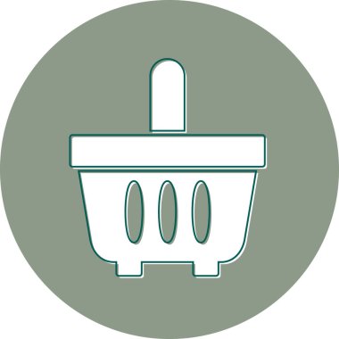 Alışveriş sepeti simgesi, vektör illüstrasyonu basit tasarım