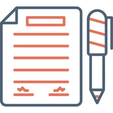 Contract icon, vector illustration simple design