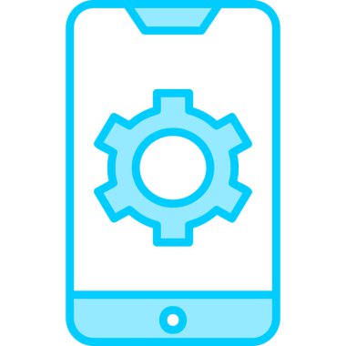 Ekranda dişli tekerleği olan mobil ayarlar, akıllı telefon aygıtının dijital illüstrasyonu 